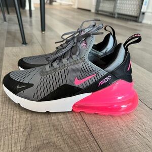 Nike Airmax 270 (black/pink/grey) - size 5 youth (6.5-7 women’s)